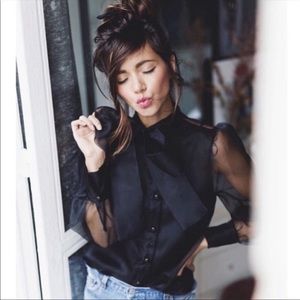 🚫SOLD  Sheer Black Top